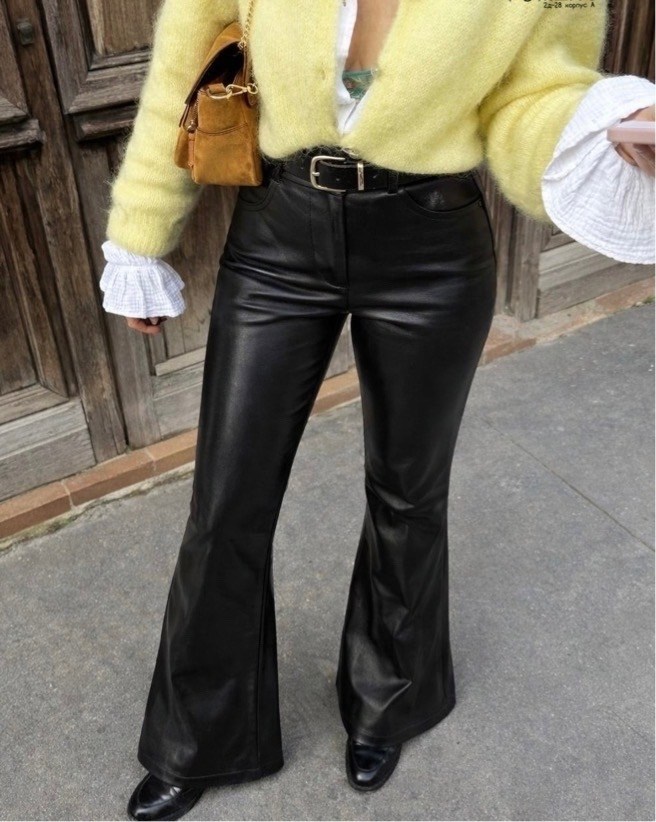модные образы,кожаные штаны,вечерняя блузка,брюки кожаные