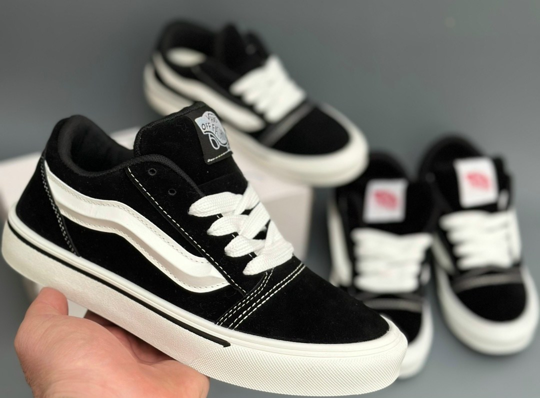 ,кроссовки vans knu skool,кроссовки кеды vans knu school вансы дутые черные,vans knu skool black white,кеды vans