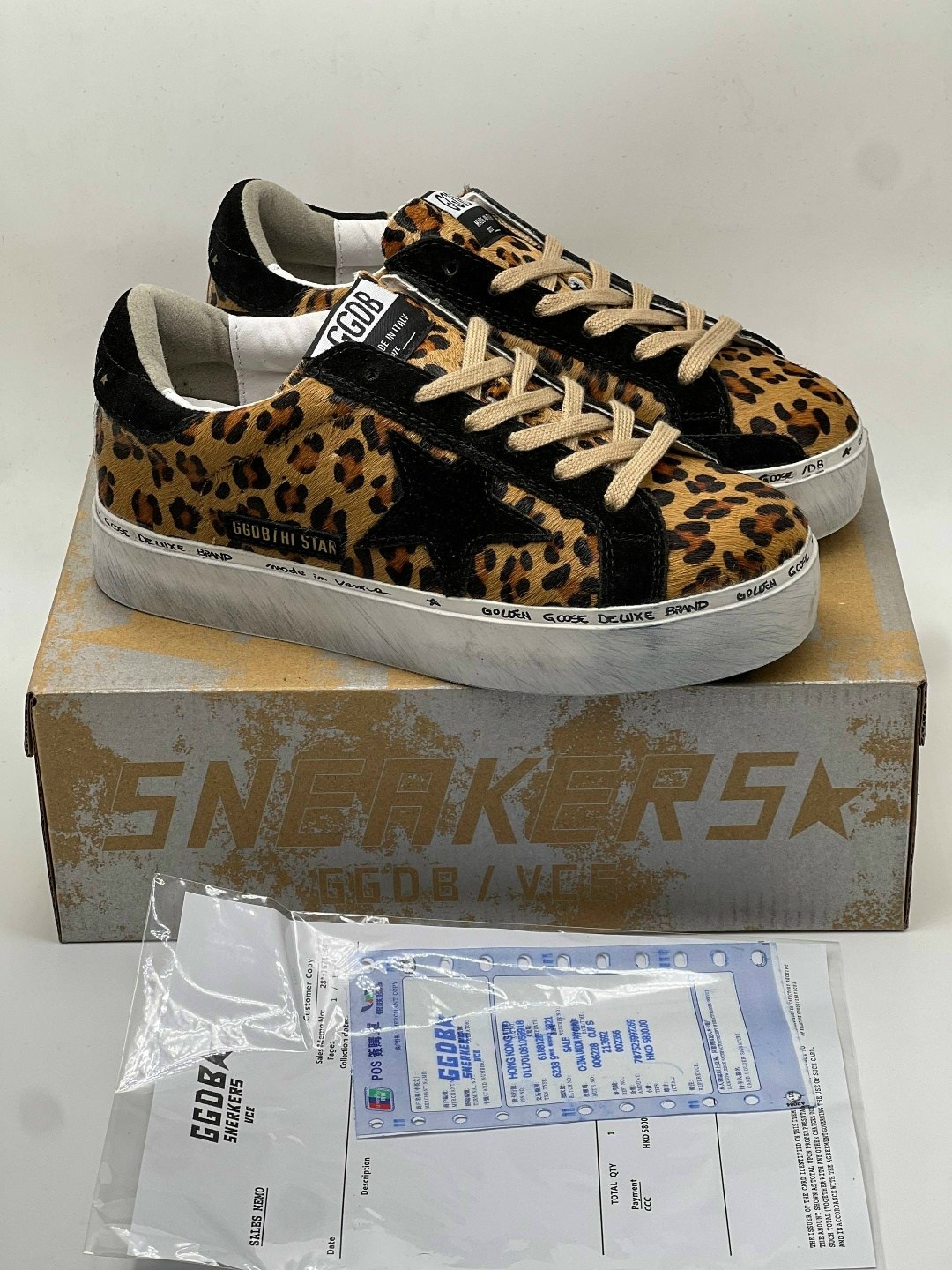 кожаные кеды hi star golden goose deluxe brand gwf00118.f006831 леопардовый,кроссовки golden goose hi star,голден гус кеды леопардовые,,кеды golden goose