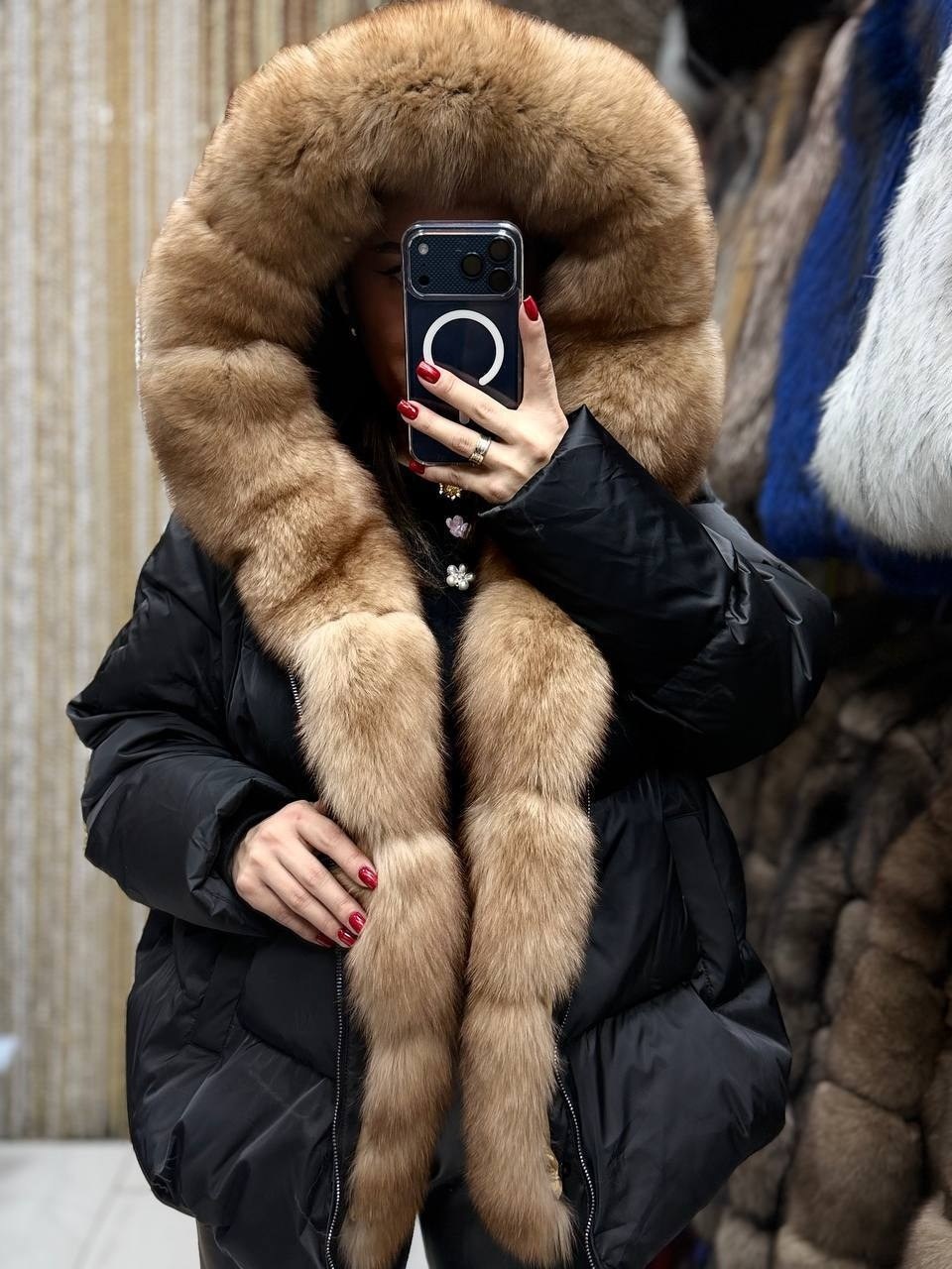 куртка - пуховик с мехом песца city furs,пуховик с натуральным мехом,пуховик с натуральным песцом,пуховик женский с натуральным мехом,пуховик