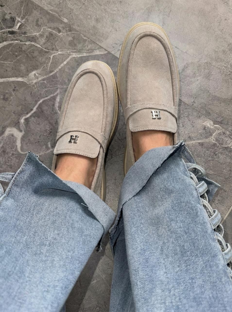 замшевые лоферы hermes,лоферы hermes,лоферы замшевый,лоферы женские loro piana,