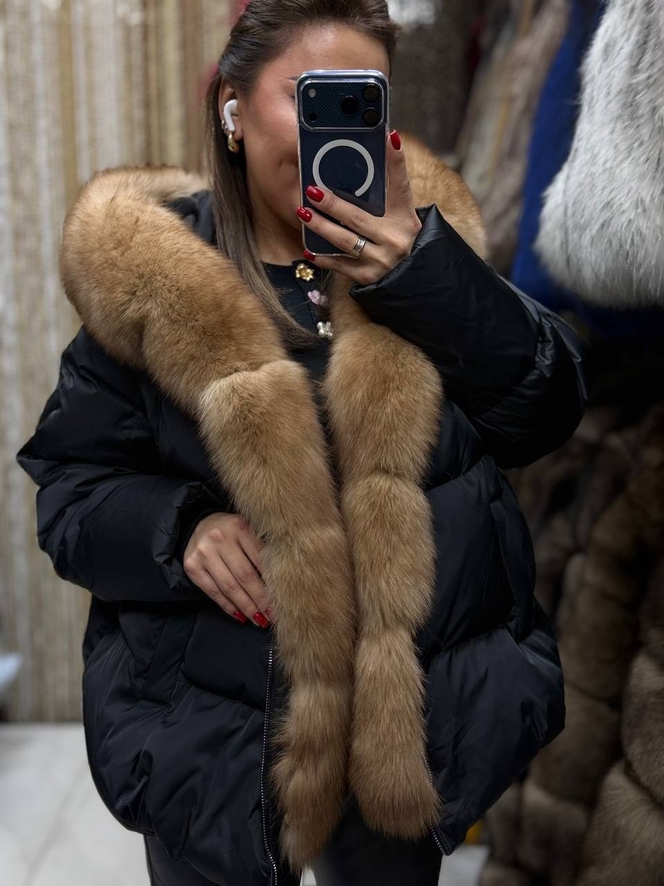 куртка - пуховик с мехом песца city furs,пуховик с натуральным мехом,пуховик с натуральным песцом,пуховик женский с натуральным мехом,пуховик