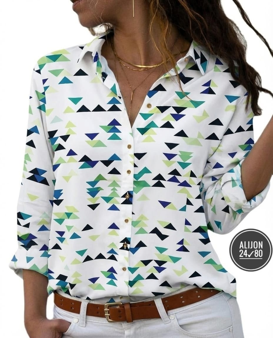 женская блузка,женская рубашка,блузка с геометрическим принтом,женская блуза,женские блузки и рубашки