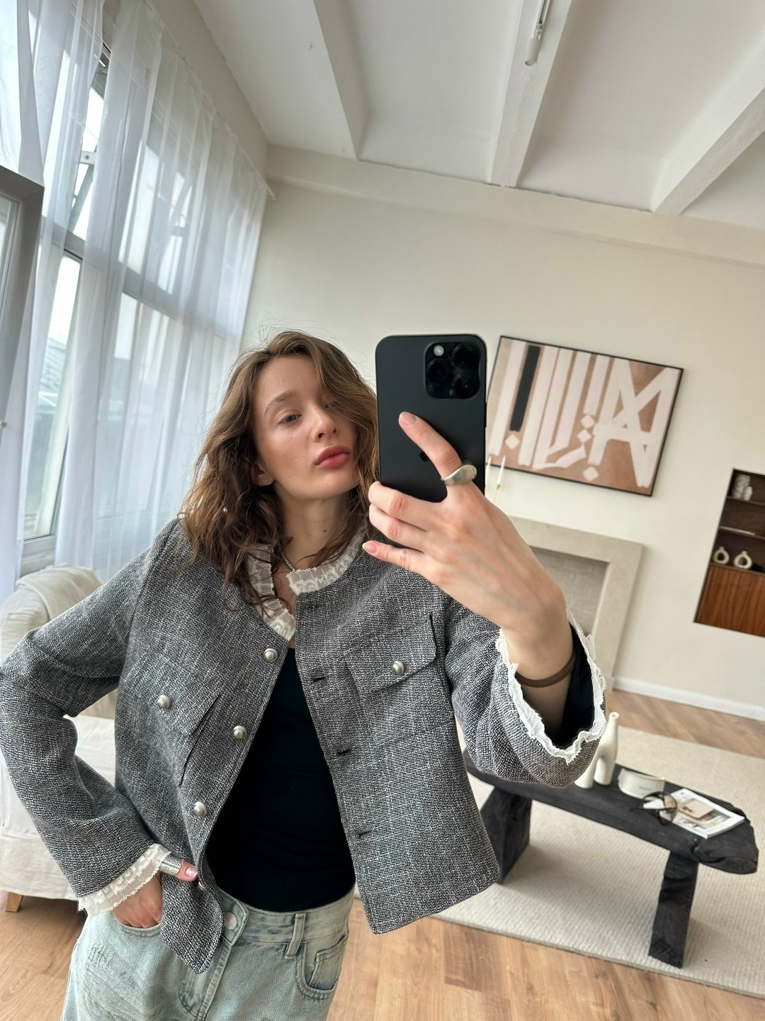 жакет твидовый,трендовый нишевый высококачественный твидовый шерстяной пиджак unxx для женщин,жакет твидовый укороченный,жакет укороченный женский твидовый,твидовый жакет женский