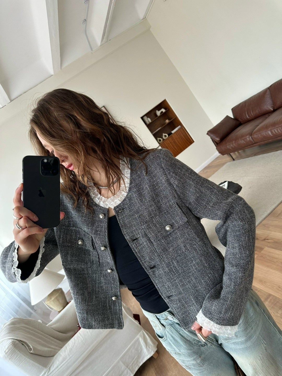жакет твидовый,трендовый нишевый высококачественный твидовый шерстяной пиджак unxx для женщин,жакет твидовый укороченный,жакет укороченный женский твидовый,твидовый жакет женский
