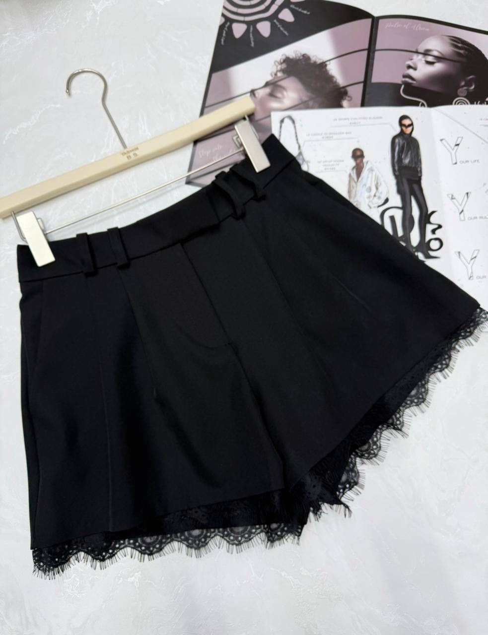 женские шорты,повседневные шорты,черные шорты,шорты с кружевом