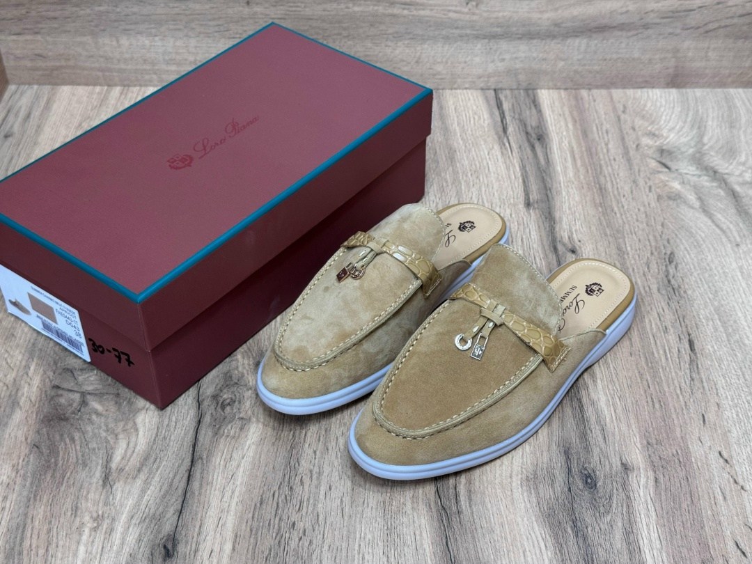 женские замшевые мюли loro piana бежевые,,мюли loro piana,loro piana лоферы женские,замшевые мюли