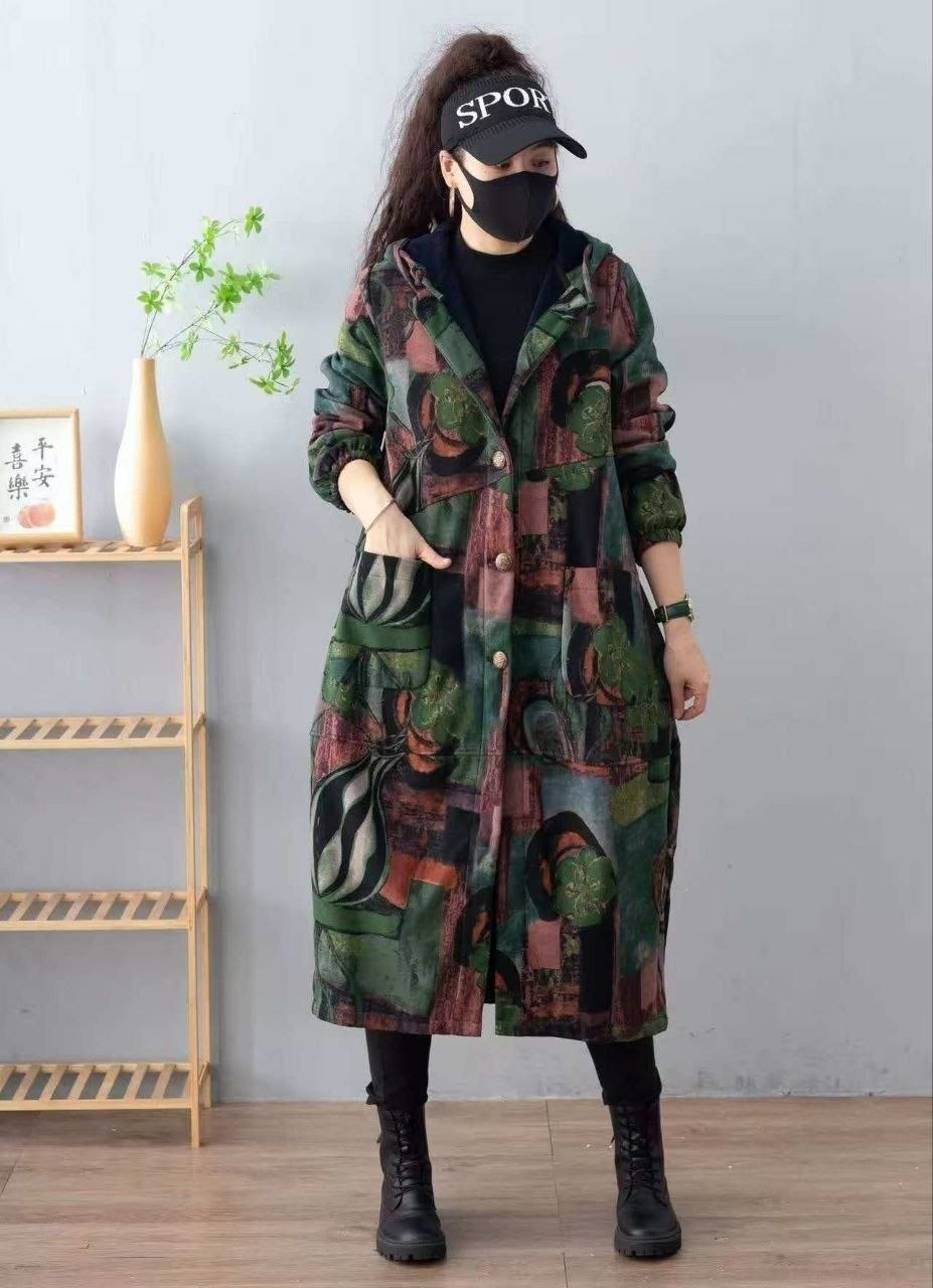 пальто модное,пальто с капюшоном,длинное пальто,пальто с принтом,осеннее пальто