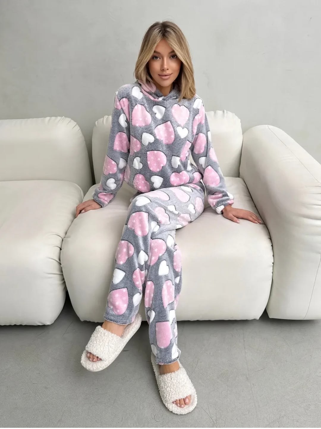 пижама со штанами теплая домашняя с капюшоном сити текс,пижама теплая,пижама сити текс,пижама женская теплая,пижама женская