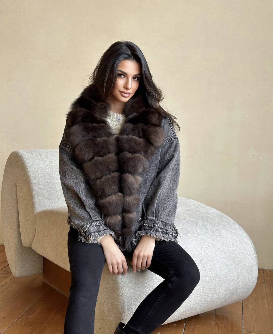 куртка женская с натуральным мехом,джинсовая куртка с мехом,джинсовка с мехом песца,джинсовая куртка с мехом женская,куртка с мехом песца