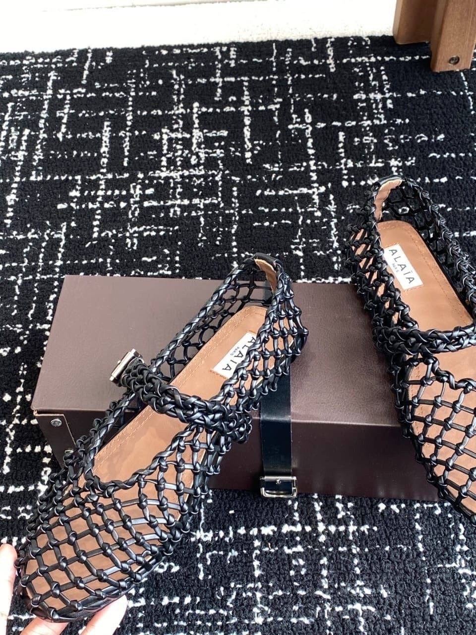 ,балетки alaia,балетки в сетку,модная женская ,плетеные балетки