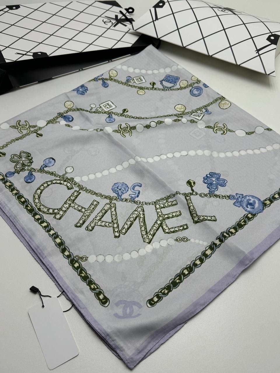 платок шелковый,брендовый платок,платки шанель,платок chanel,платок женский шелковый