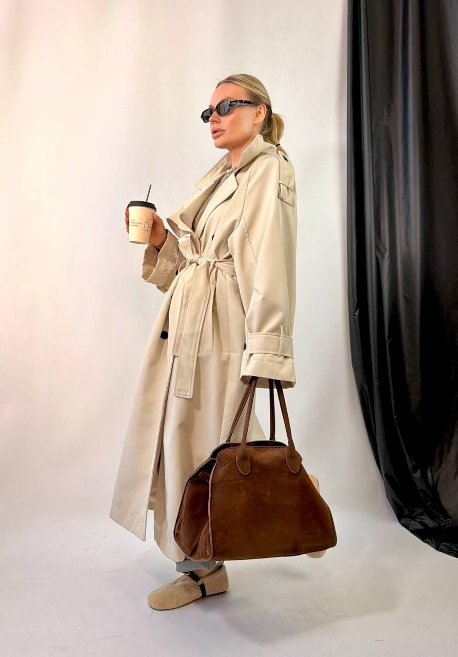 бежевый тренч,тренч плащ,тренч страдивариус бежевый,плащ женский,плащ базовый тренч длинный оверсайз
