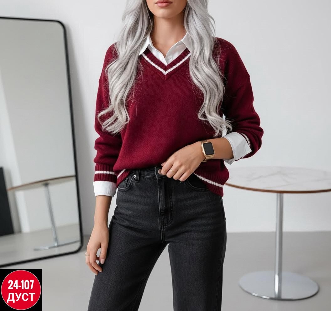 женский джемпер оверсайз с v-вырезом happyfox,модные свитера,кофта женская,женские джемпера,свитера женские