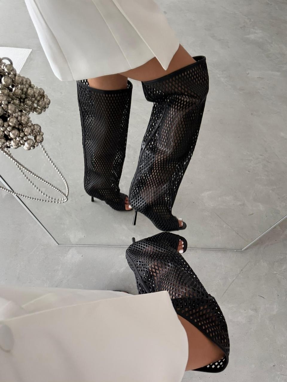 сапоги в сеточку летние,сапоги в сеточку,женские сапоги до середины икры,высокие сапоги,модные сапоги