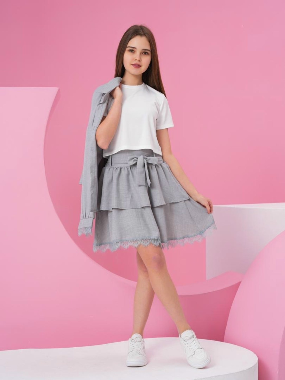 блузка школьная нарядная с воланами azalya,модная юбка,юбка для девочек,блузка подростковая,блузка для девочек