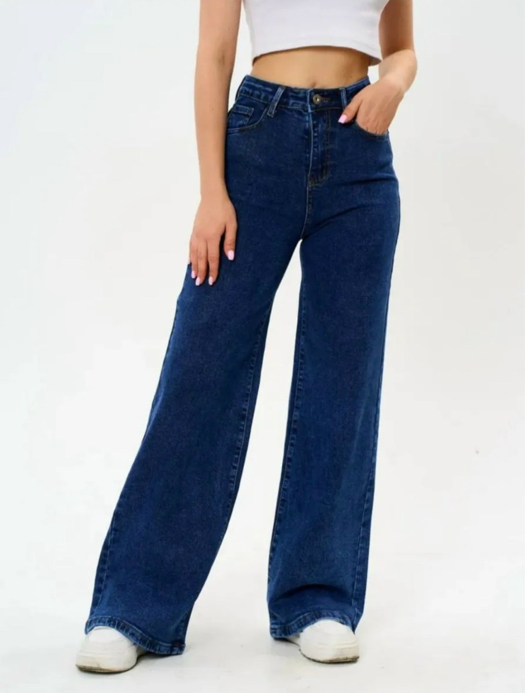 джинсы клеш женские с высокой талией синего цвета,джинсы клеш женские,джинсы широкие женские,джинсы женские,джинсы клеш