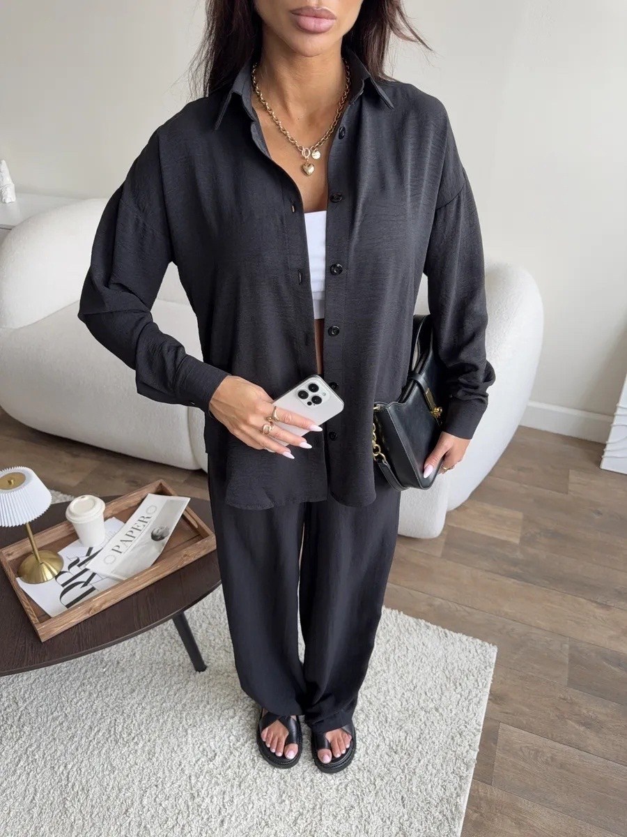 костюм летний с брюками и рубашкой,стильные женские костюмы,костюм летний с брюками,летний костюм оверсайз gagutika,брючный костюм повседневный