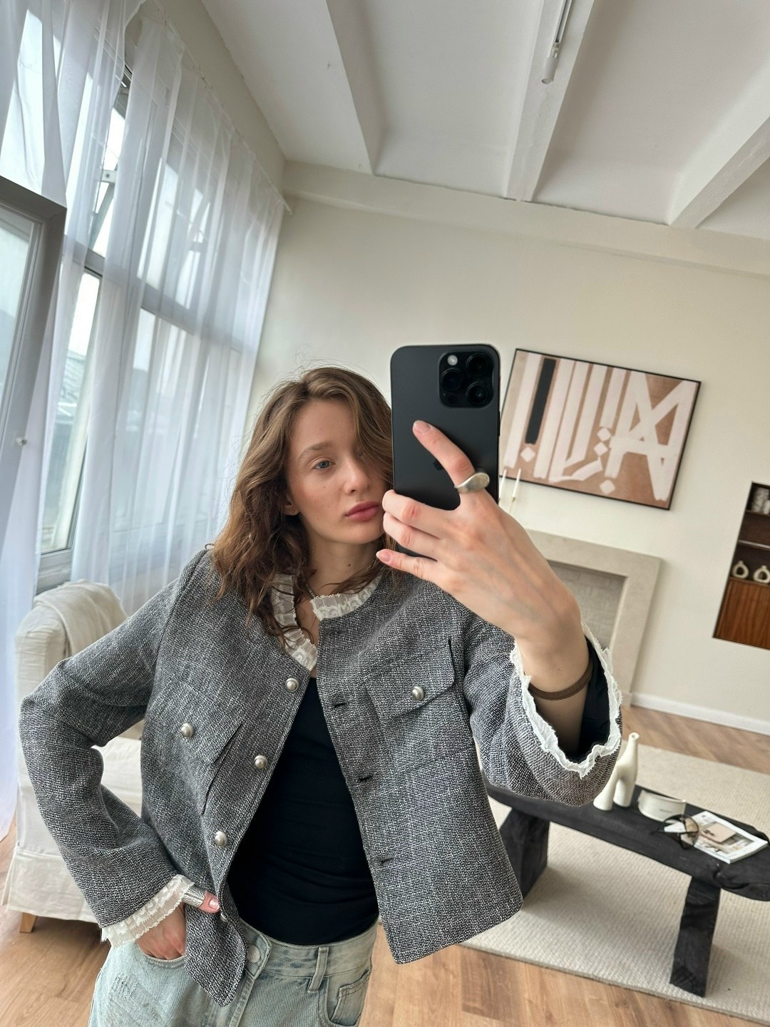 жакет твидовый,трендовый нишевый высококачественный твидовый шерстяной пиджак unxx для женщин,жакет твидовый укороченный,жакет укороченный женский твидовый,твидовый жакет женский