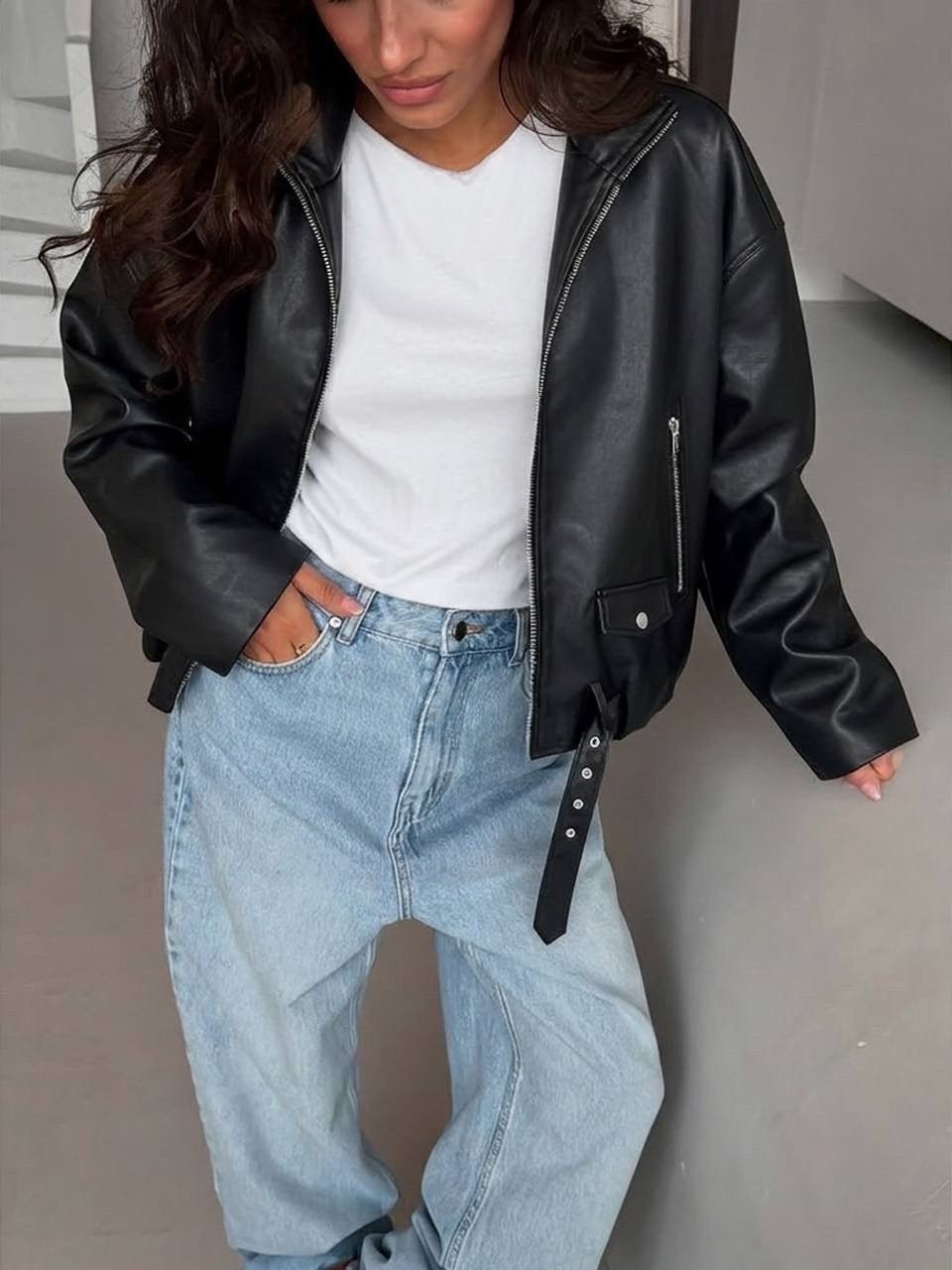 женская кожаная куртка,кожаная куртка,куртка бомбер,куртка-бомбер из искусственной кожи,женская куртка из искусственной кожи