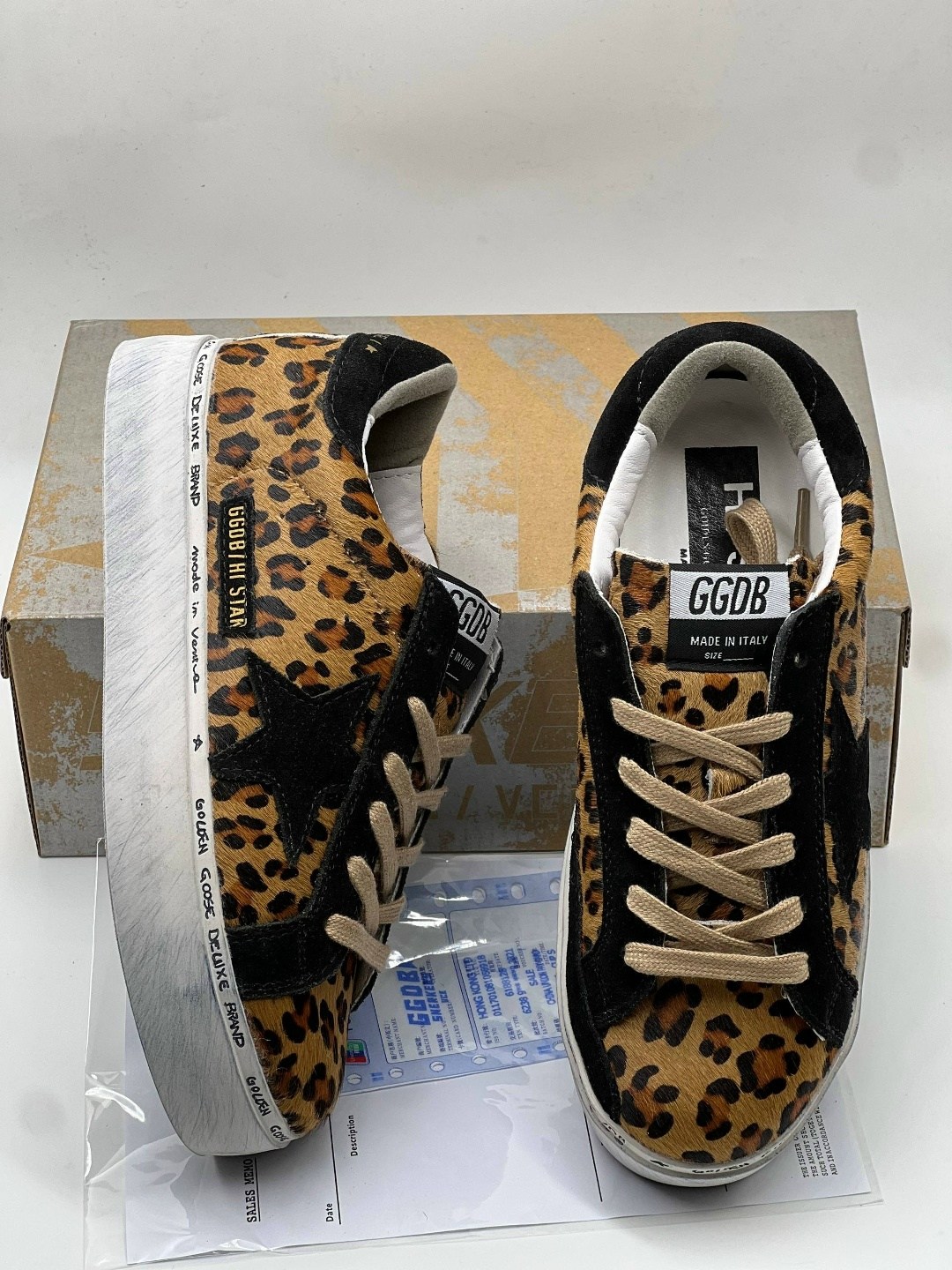 кожаные кеды hi star golden goose deluxe brand gwf00118.f006831 леопардовый,кроссовки golden goose hi star,голден гус кеды леопардовые,,кеды golden goose