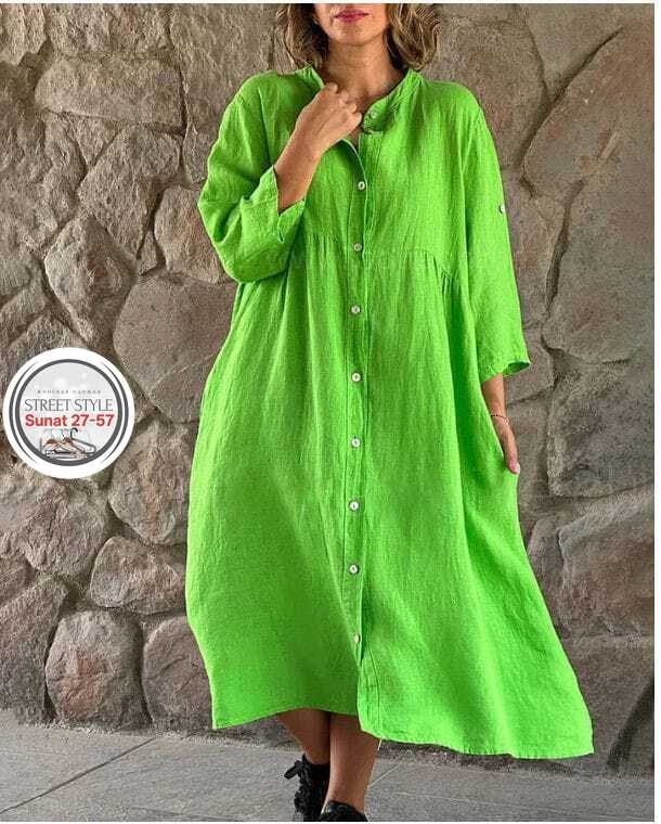 платье женское зеленое повседневное,платье женское зеленое,женское платье рубашка,длинное платье,свободное платье рубашка