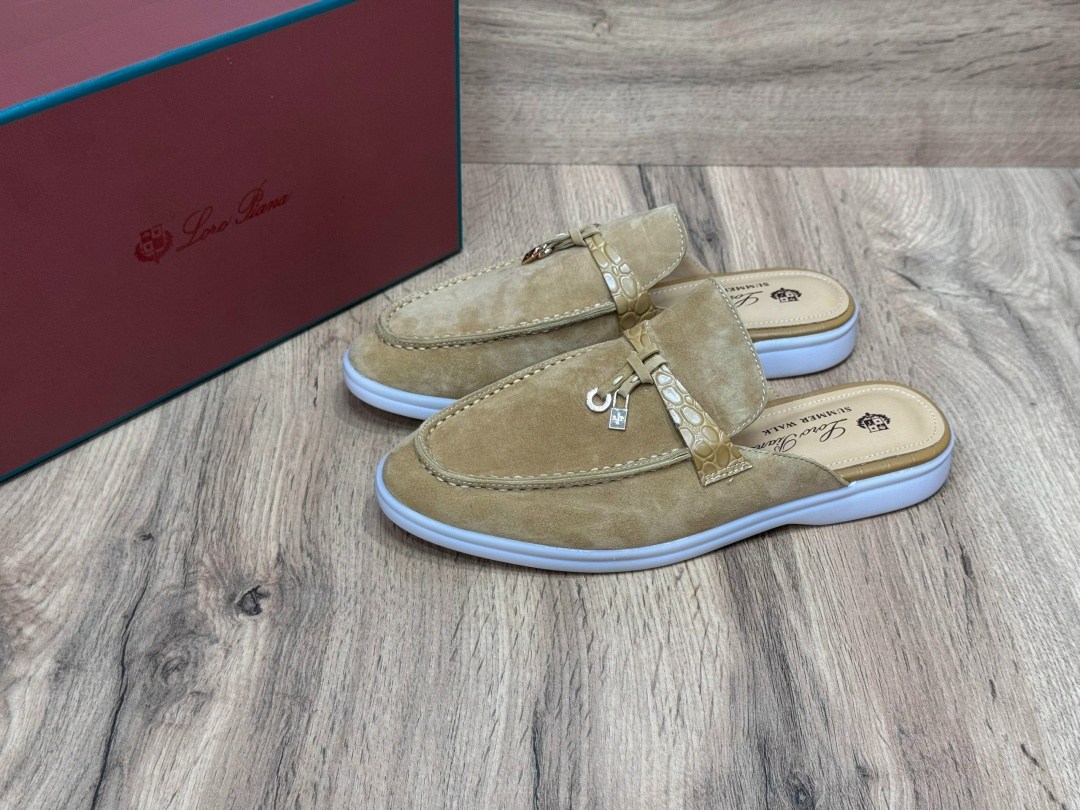 женские замшевые мюли loro piana бежевые,,мюли loro piana,loro piana лоферы женские,замшевые мюли