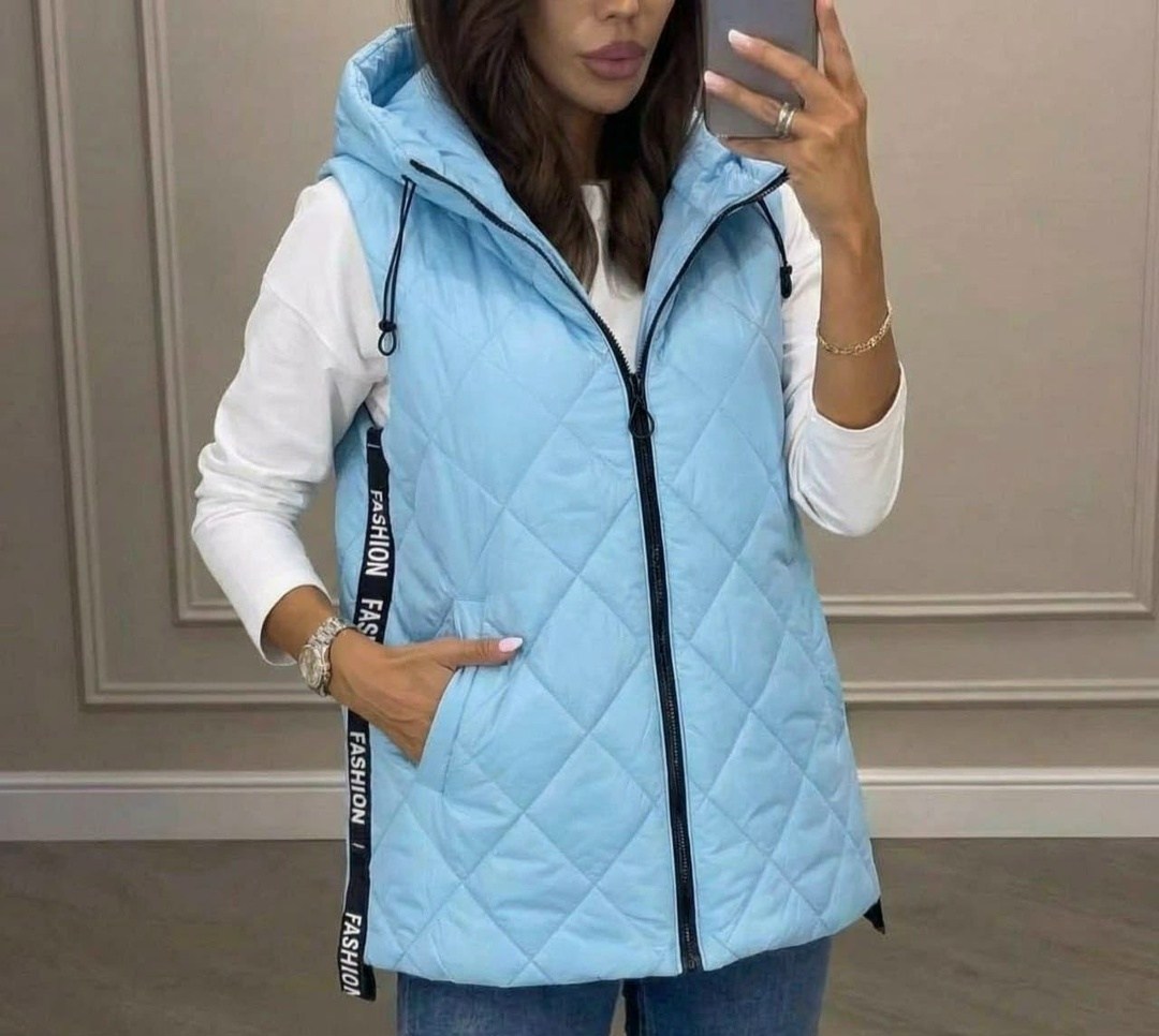 женская жилетка,жилет женский,жилетка удлиненная,дутый удлиненный жилет,жилет удлиненный