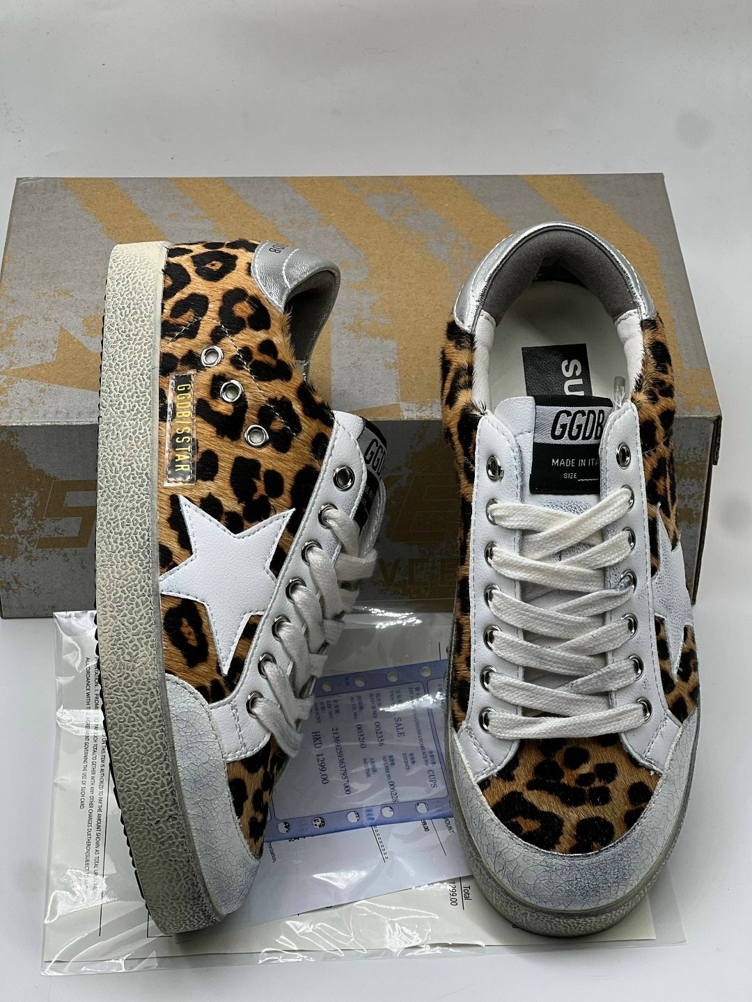 кожаные кеды hi star golden goose deluxe brand gwf00118.f006831 леопардовый,кроссовки golden goose hi star,голден гус кеды леопардовые,,кеды golden goose