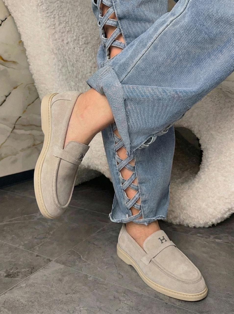 замшевые лоферы hermes,лоферы hermes,лоферы замшевый,лоферы женские loro piana,