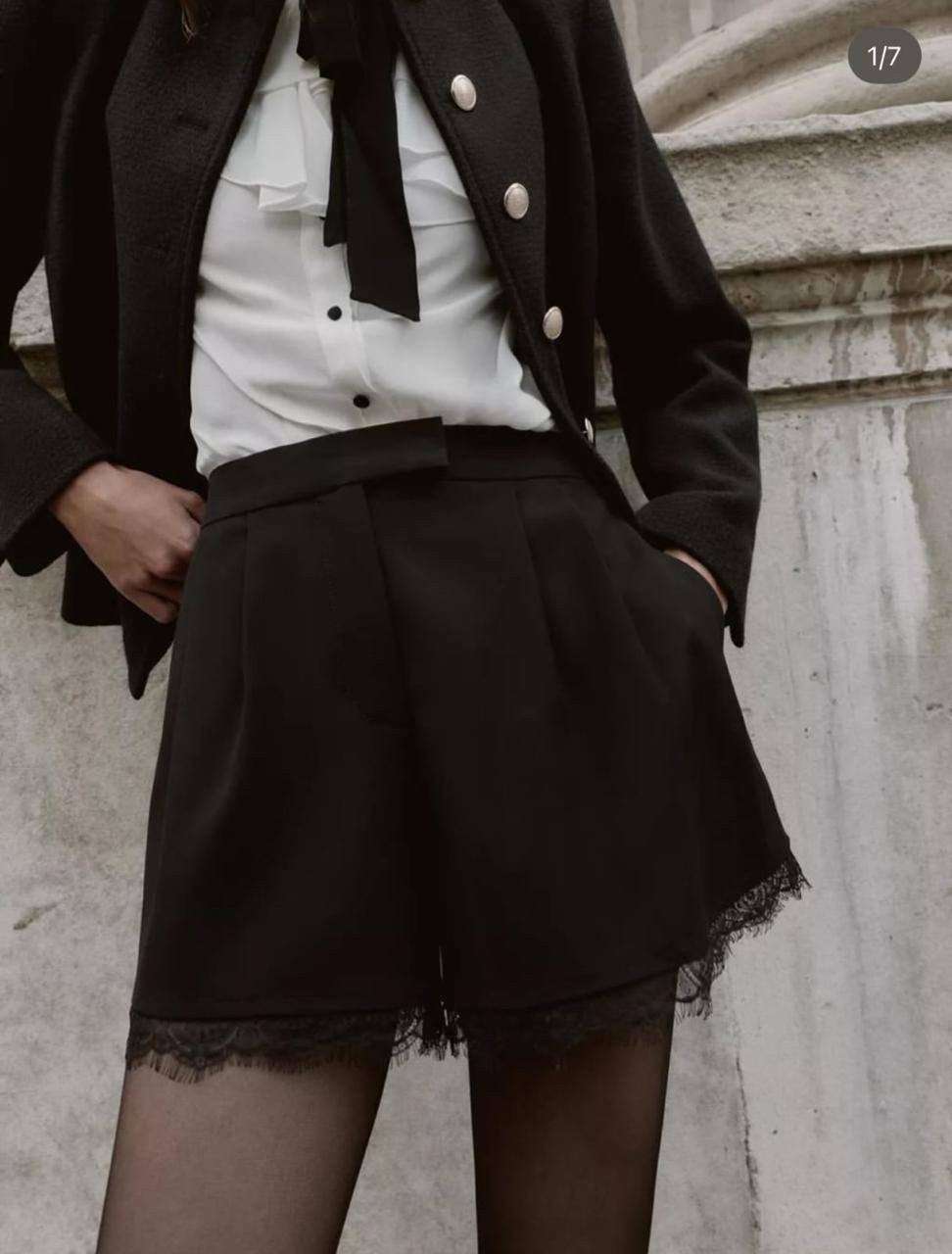 женские шорты,повседневные шорты,черные шорты,шорты с кружевом