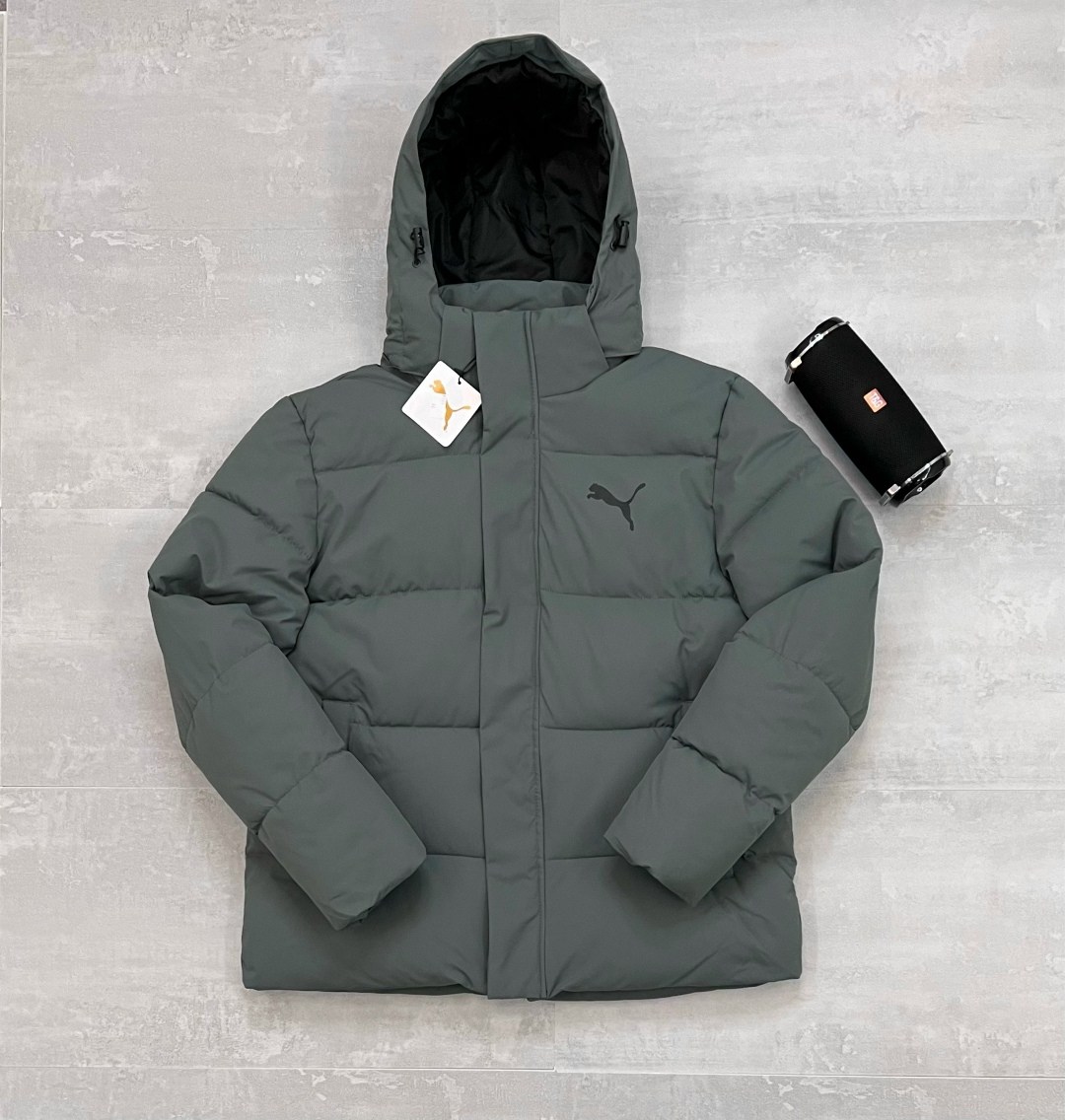 серый пуховик пумам мужской,пуховик puma мужской,куртка зимняя,зимняя куртка puma,пуховик puma