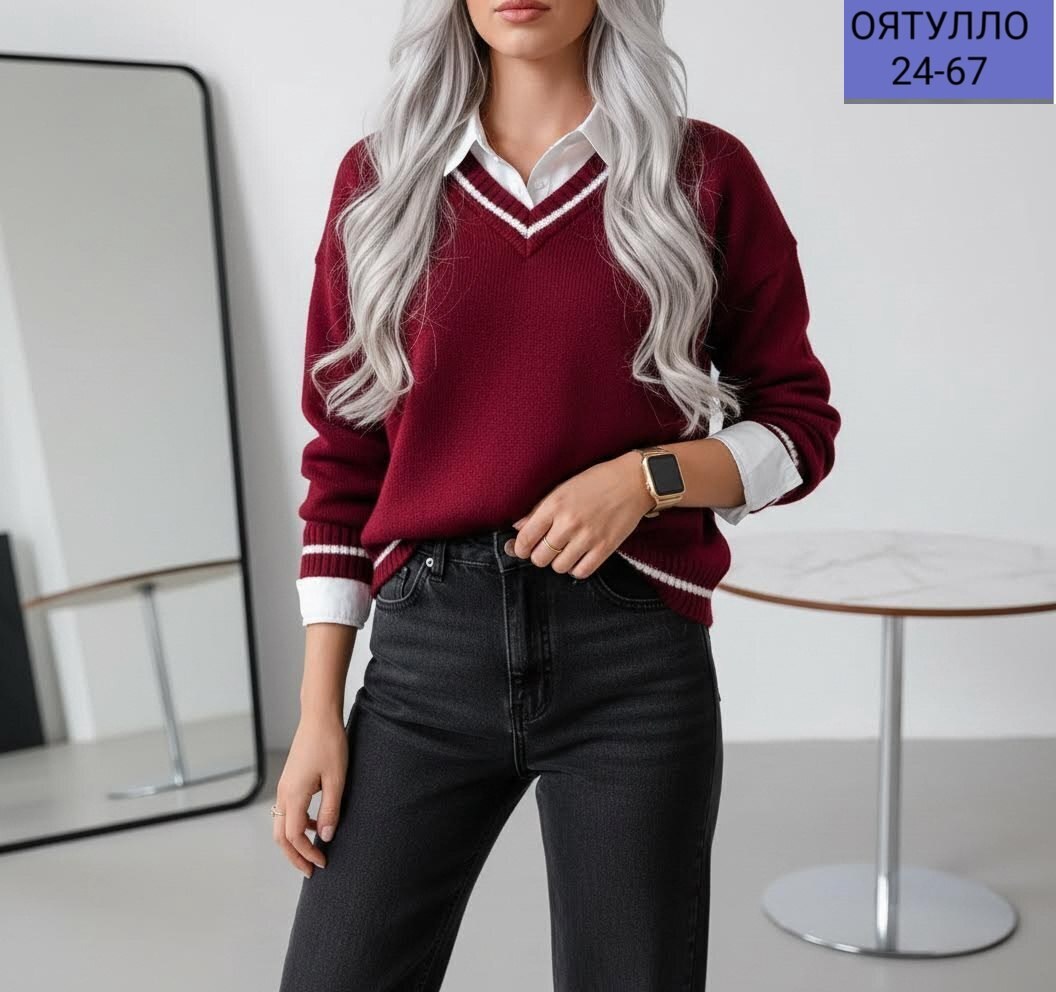 свитера женские,джемпера женские,женская кофта,модные свитера,женский джемпер оверсайз с v-вырезом happyfox