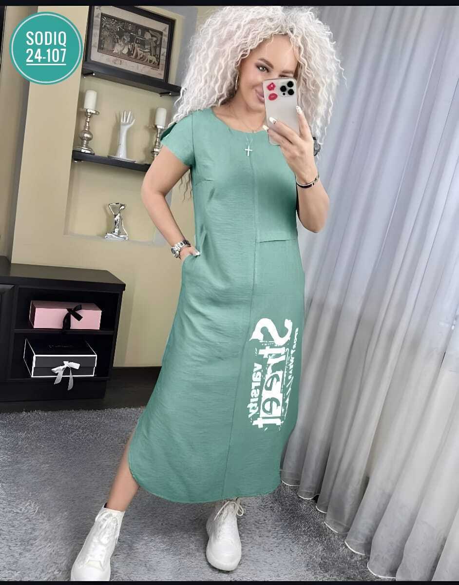 стильное длинное платье с принтом,платье спортивное женское,спортивное платье,платье женской,платье