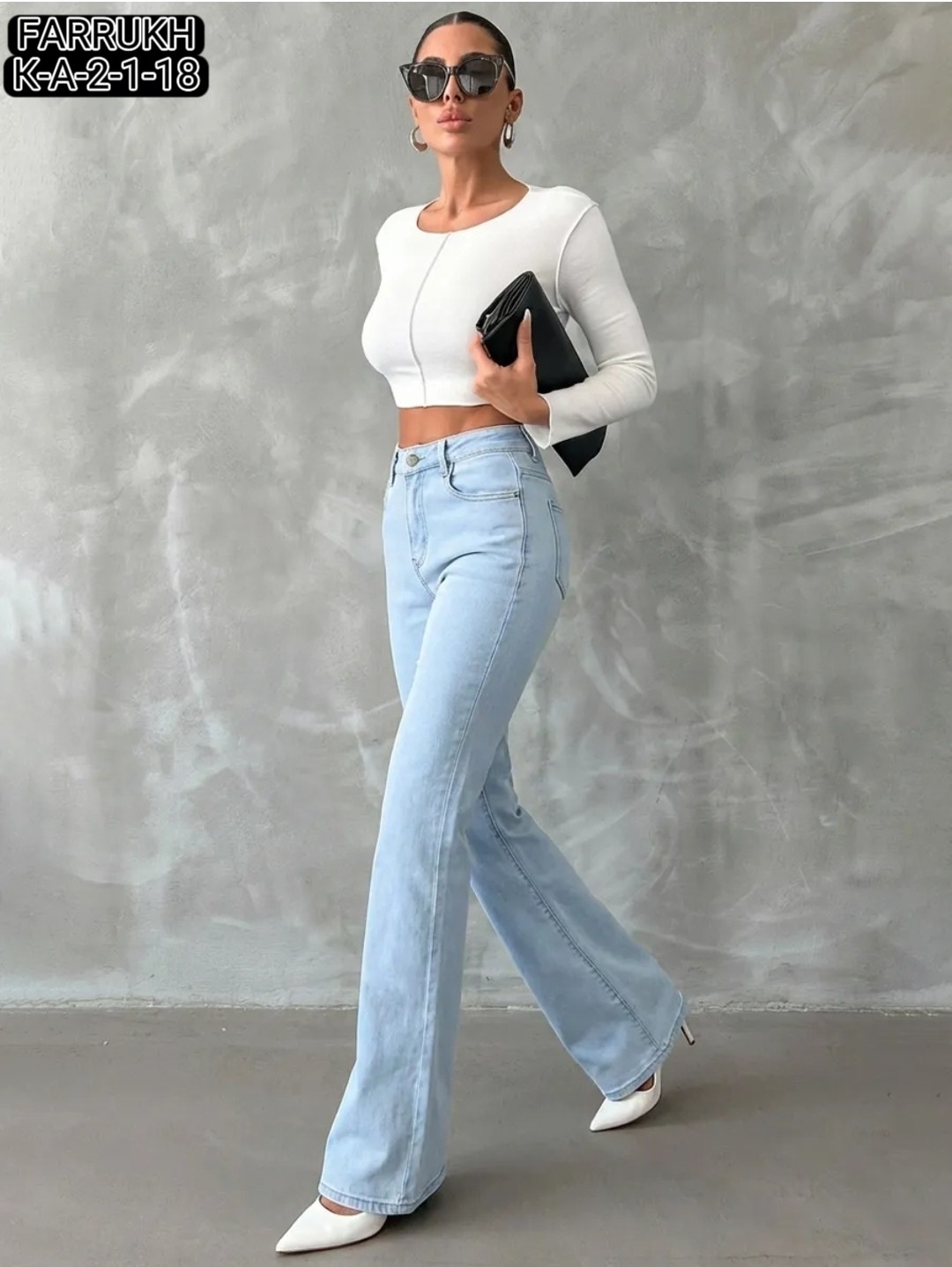 джинсы клеш с высокой посадкой glanada,джинсы клеш женские,женские джинсы,джинсы клёш,джинсы женские прямые