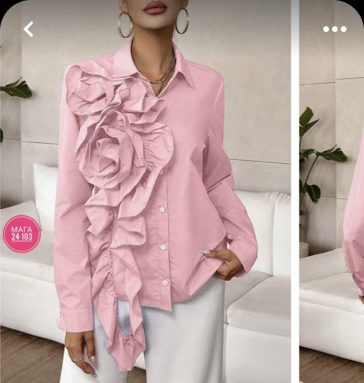 блузка с оборками,голубая блузка,блузка с рюшами,рубашка с рюшами