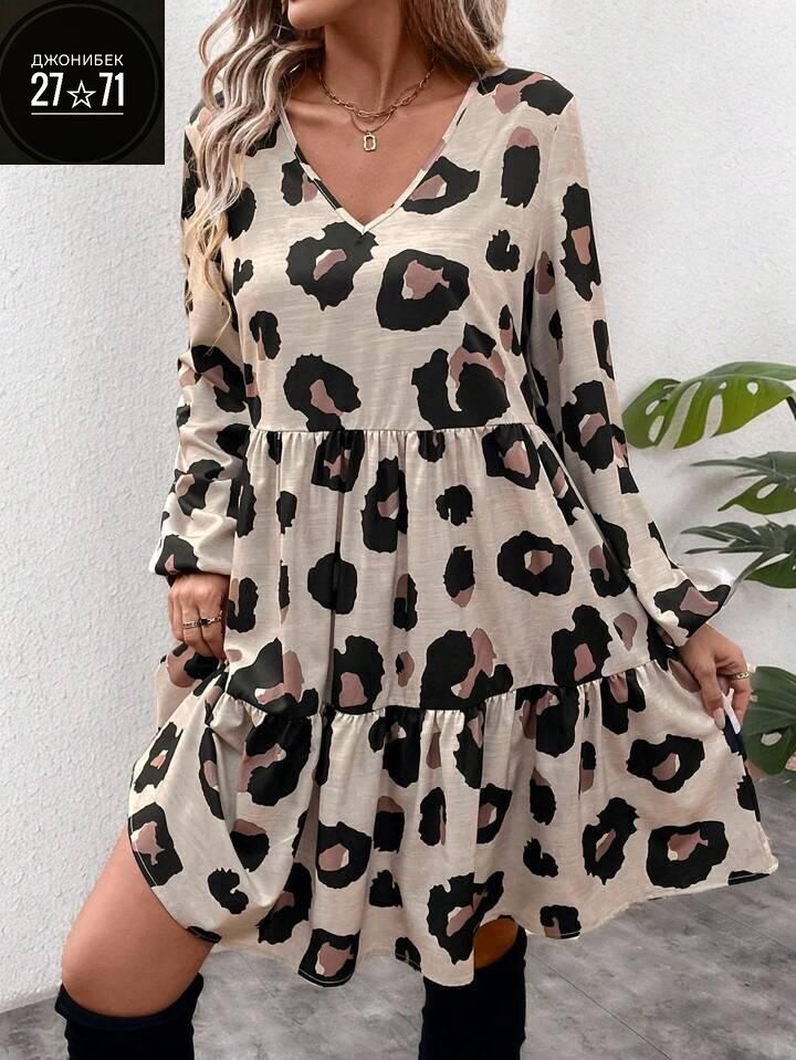 платье туника,платье стильное,женская платье,платье с леопардовым принтом,женское платье с леопардовым принтом