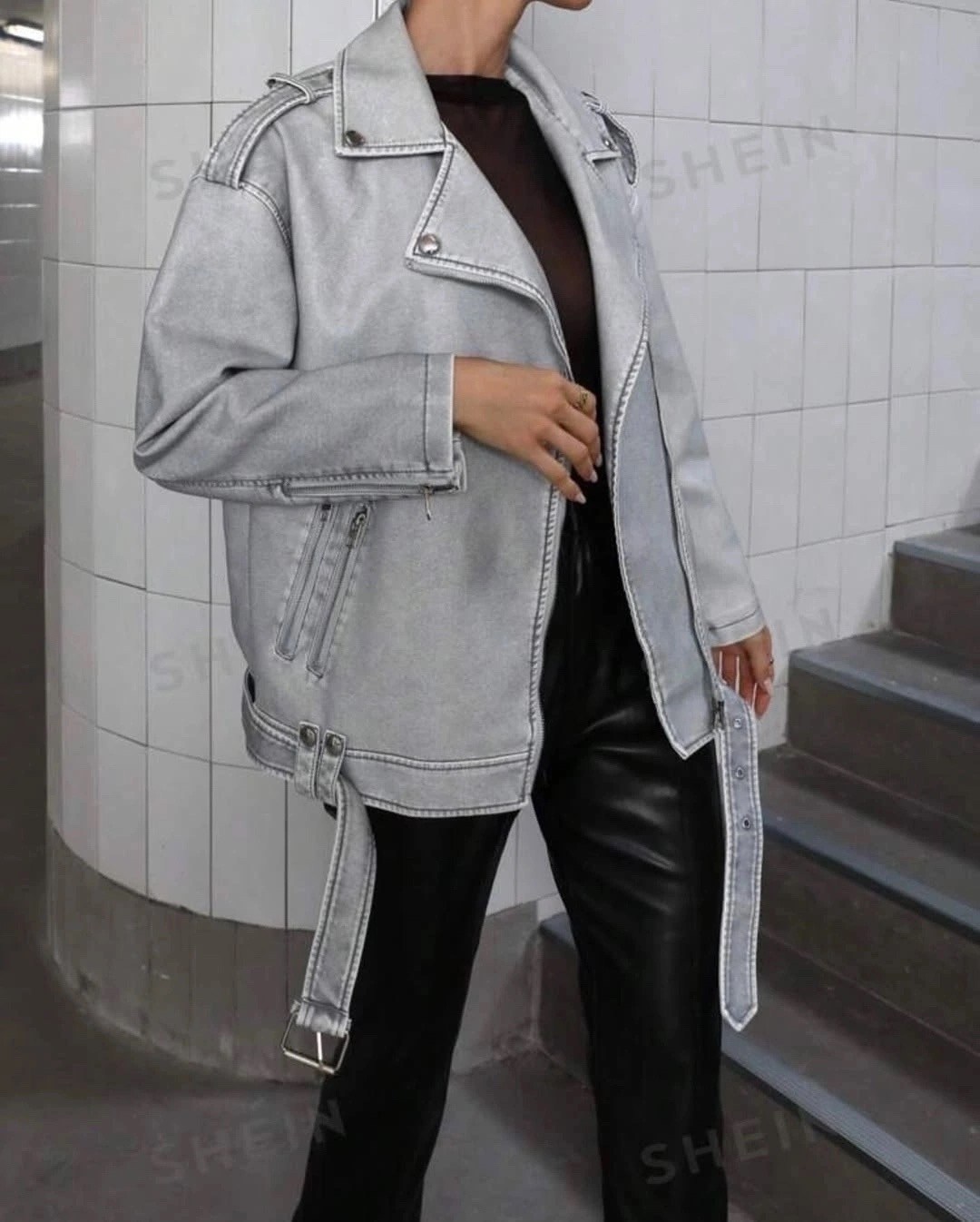 куртка косуха,куртка женская,кожаная куртка,кожаная куртка косуха,косуха оверсайз демисезонная c&h style