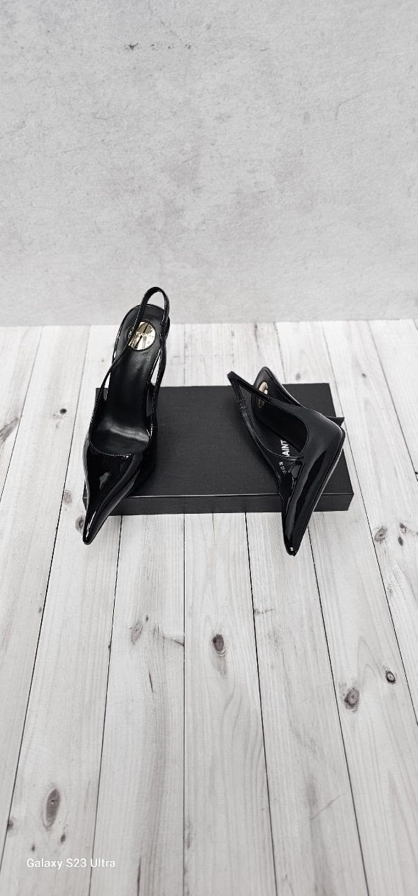 туфли saint laurent,туфли-лодочки saint laurent lee slingback из лакированной кожи,yves saint laurent туфли,saint laurent туфли-лодочки blake из лакированной кожи с открытой пяткой,