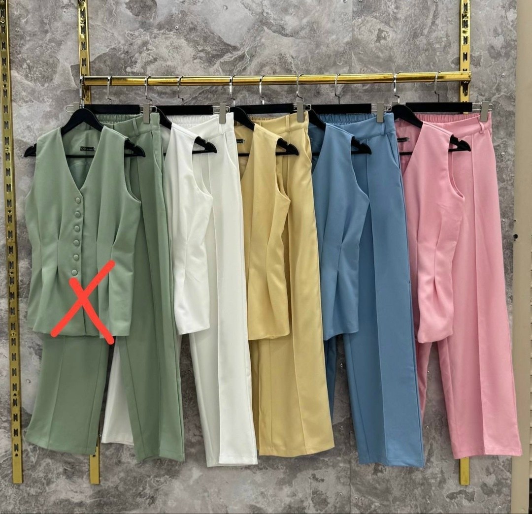 летний женский брючный костюм с жилетом,брючный костюм с жилеткой,костюм брючный с жилетом,костюм желтый,летний брючный костюм