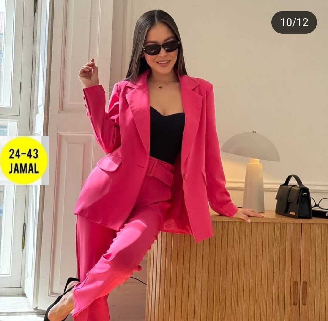 брючный костюм continental fashion 0211-07 фиолетовый,костюм женский,костюм женский фабрични пиджак классический с брюками,брючный костюм,брючный костюм женский фиолетового цвета