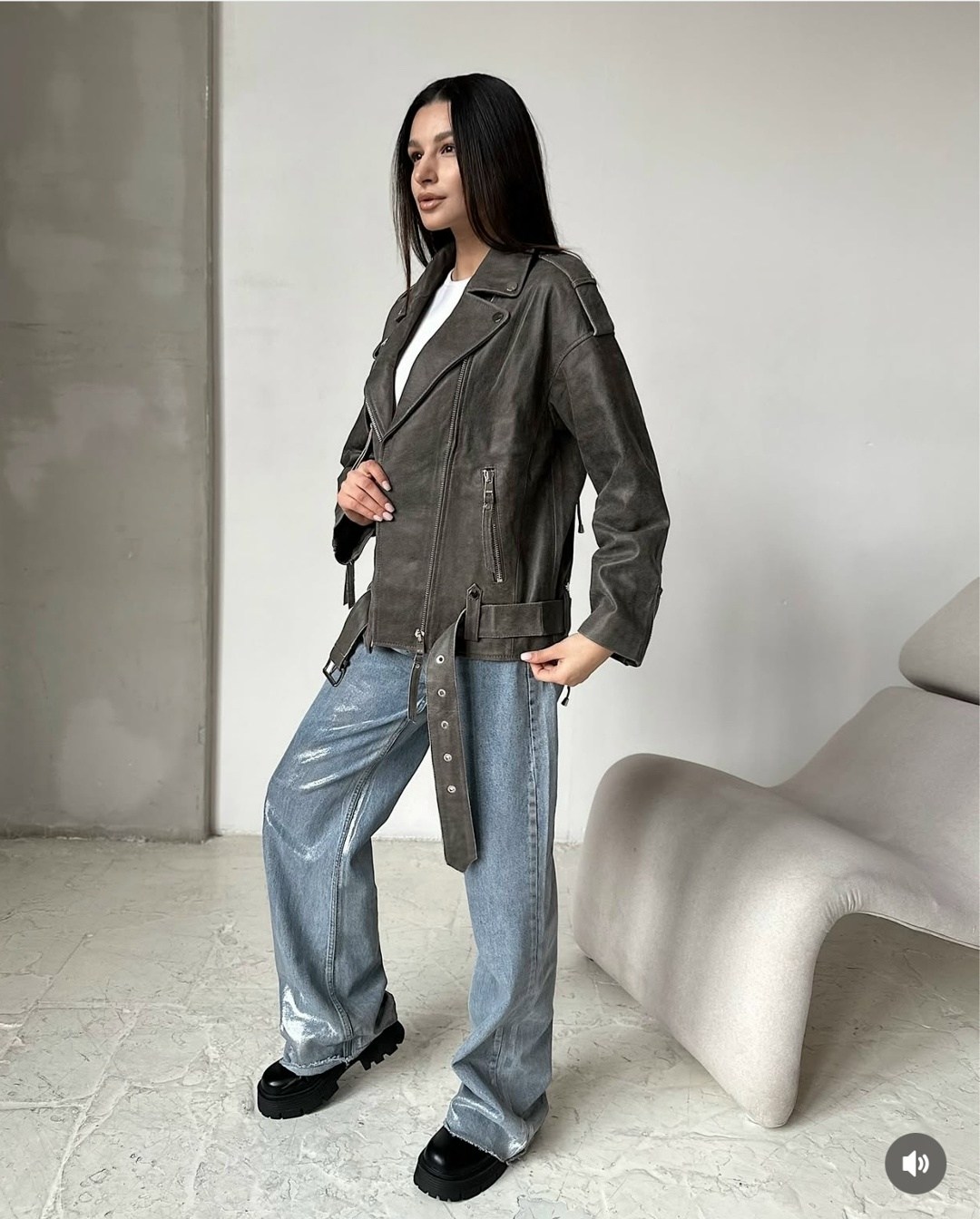 куртка косуха,косуха винтажная куртка кожаная oversize серая monyken,косуха,модные косухи,куртка косуха кожаная