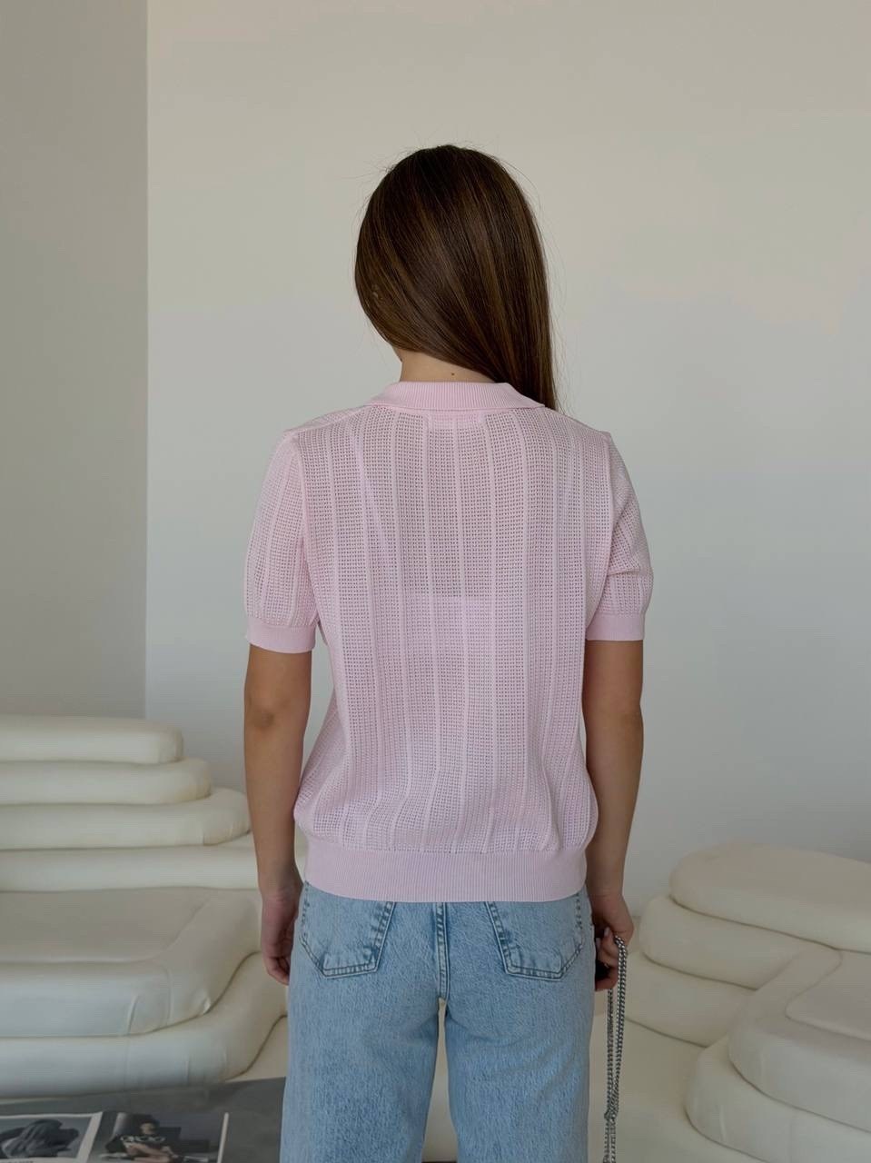 женская кофта,кофта поло,женская трикотажная кофта,кофточка,розовая кофта