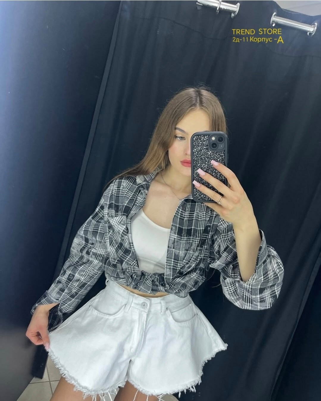 рубашка в клетку женская оверсайз,женская рубашка,рубашка оверсайз в клетку thirteen brand,женская рубашка в клетку