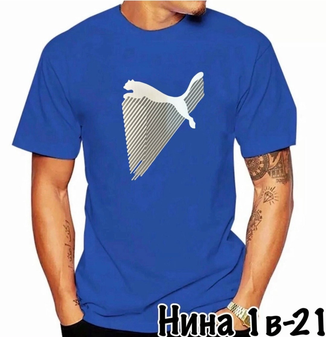 мужская футболка,футболка,футболки для мужчин,мужские футболки ,футболка пума синяя мужская