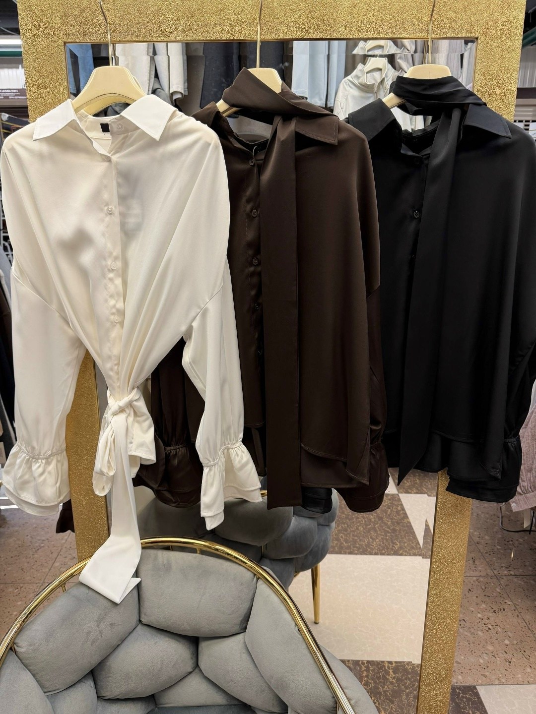 оверсайз блузка,рубашка оверсайз с воланом emberens 303759091,рубашка женская,женская стильная рубашка оверсайз,блуза