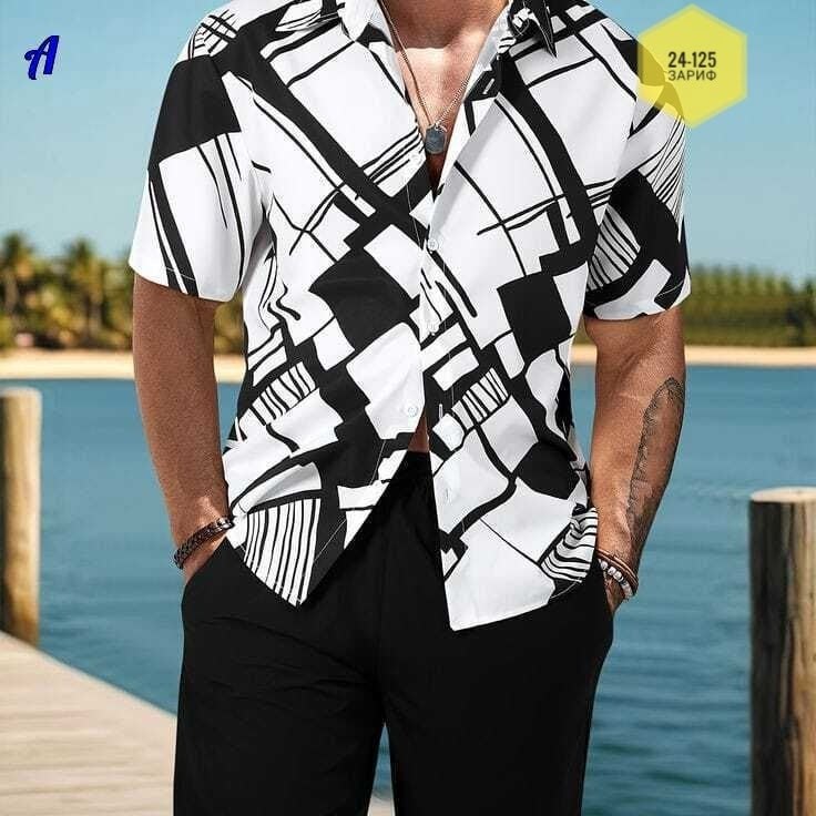 рубашка пляжная мужская,мужская рубашка с короткими рукавами,мужские летние костюмы,мужская гавайская рубашка,мужская мода