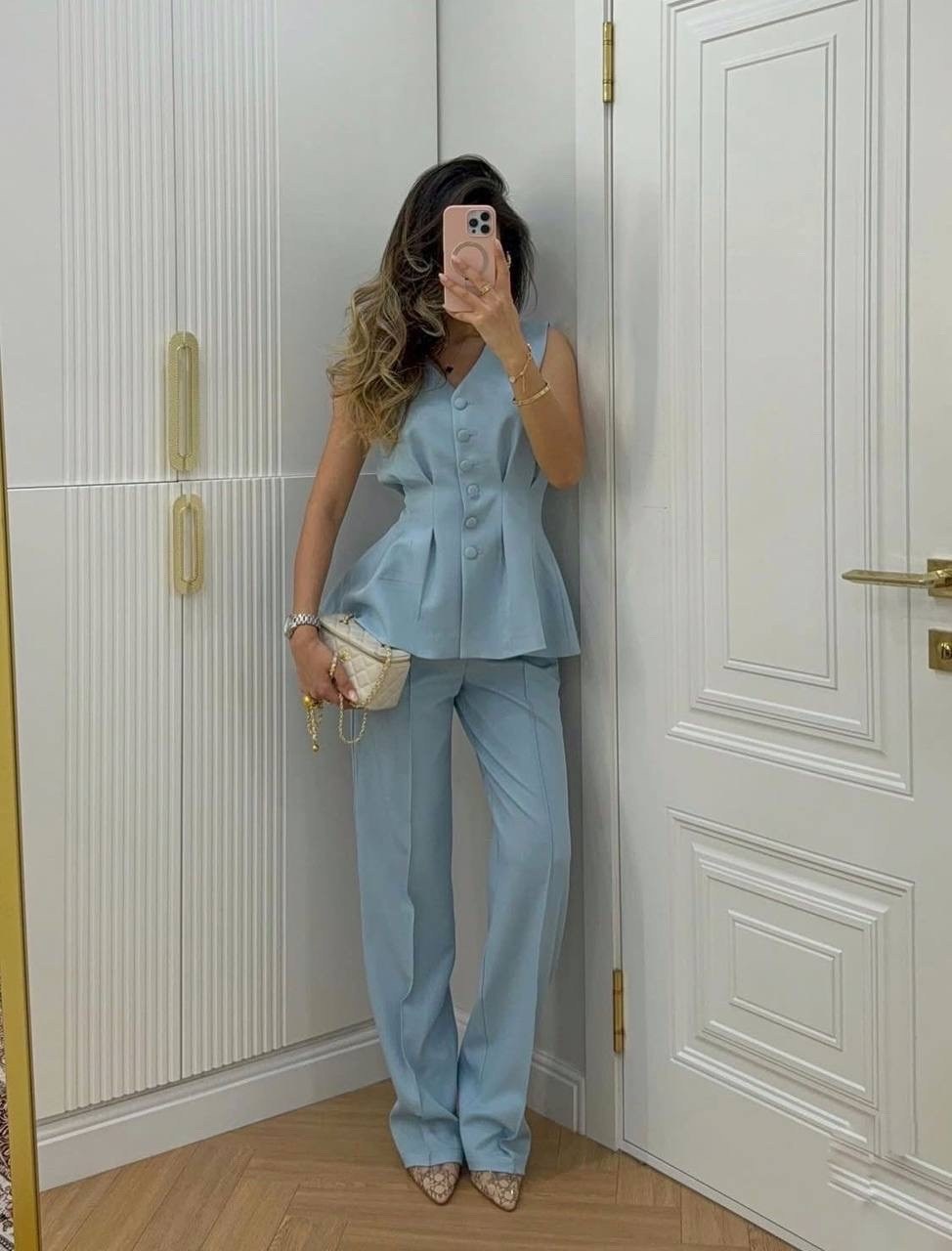 летний женский брючный костюм с жилетом,брючный костюм с жилеткой,костюм брючный с жилетом,костюм желтый,летний брючный костюм