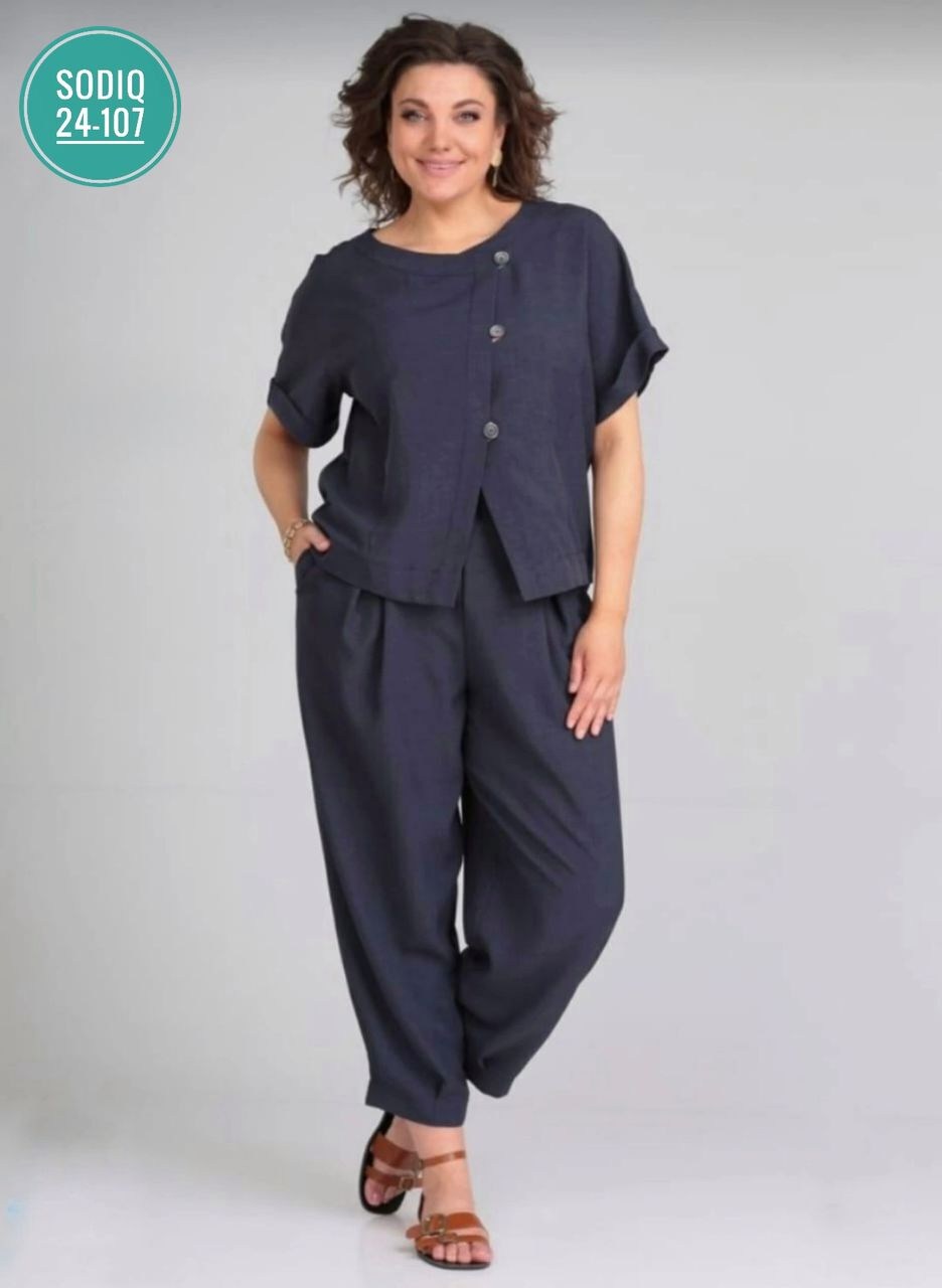 брючный костюм michel chic 1337/1 мохито,летние костюмы женские,летний брючный костюм,костюм michel chic арт 1337 корич,женские брючные костюмы