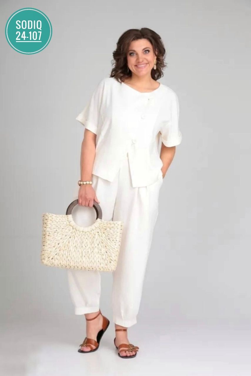 брючный костюм michel chic 1337/1 мохито,летние костюмы женские,летний брючный костюм,костюм michel chic арт 1337 корич,женские брючные костюмы